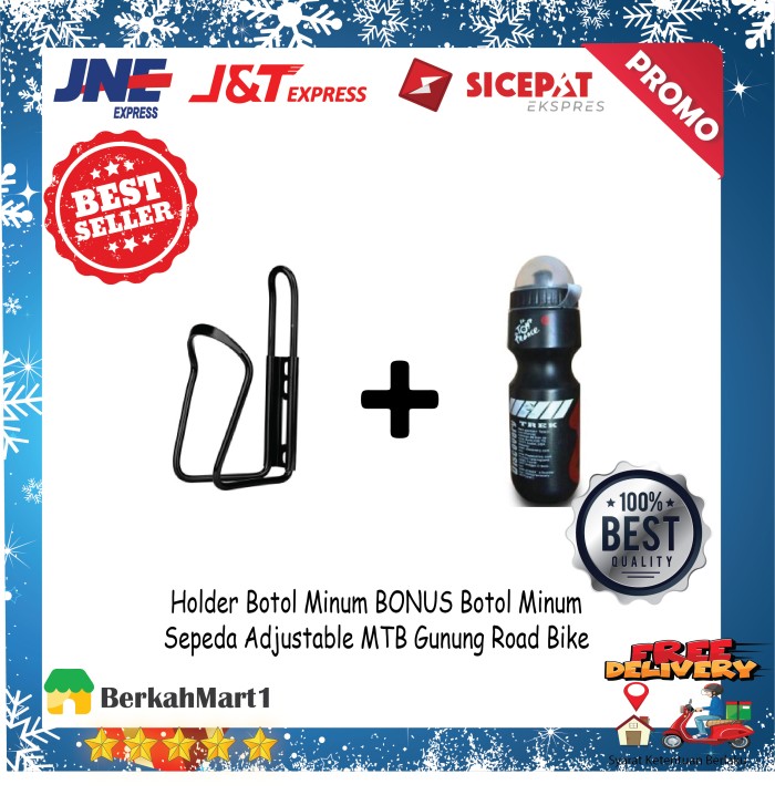 Holder Tempat BONUS Botol Minum Sepeda Adjustable MTB Gunung Road Bike