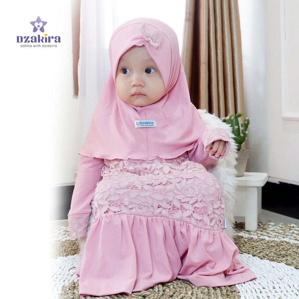 GAMIS BAYI 0-2thn BRUKAT KHALISA DUSTY PINK JERSEY TWIST PREMIUM ORIGINAL by DZAKIRA