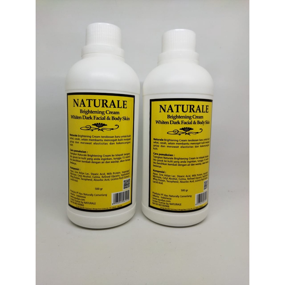 Body Cream NATURALE Brightening Cream Whiten Dark Facial &amp; Body Skin 500gr