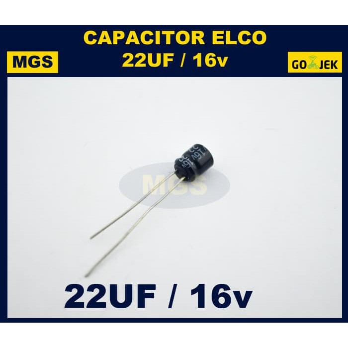 100Pcs Kapasitor Elco 22uf 16v Capacitor Elko 22uf 16v