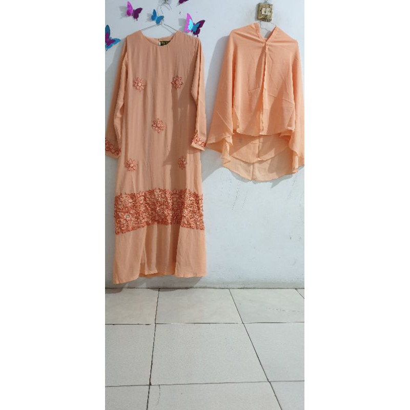 set gamis/syari/khimar/ceruti/full/furing