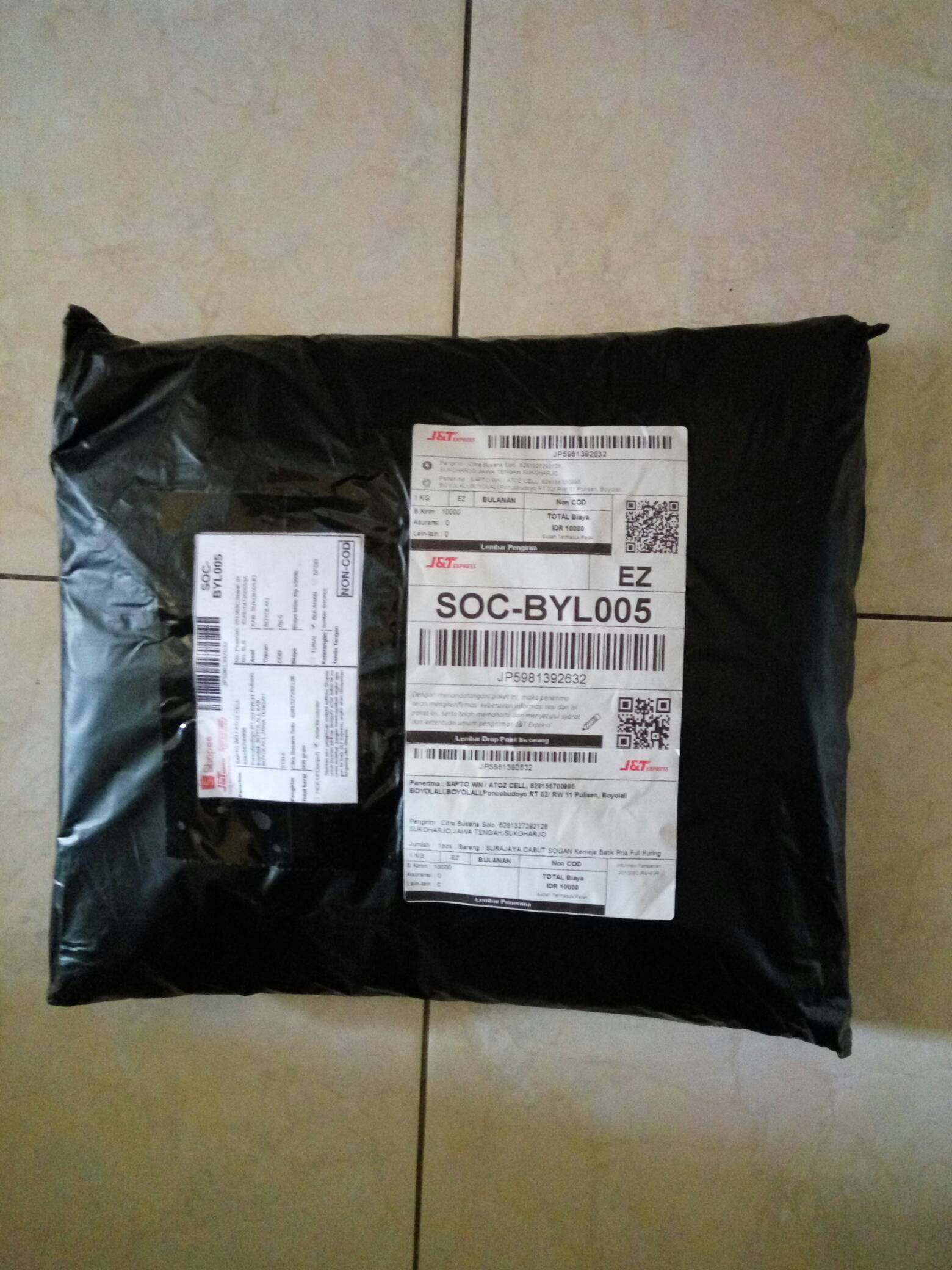 Surajaya Cabut Sogan Kemeja Batik Pria Full Furing Katun Cabut Primisima