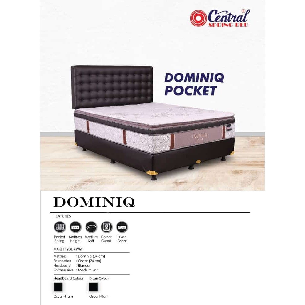 Kasur Springbed Set Central Dominiq Pocket Bianca