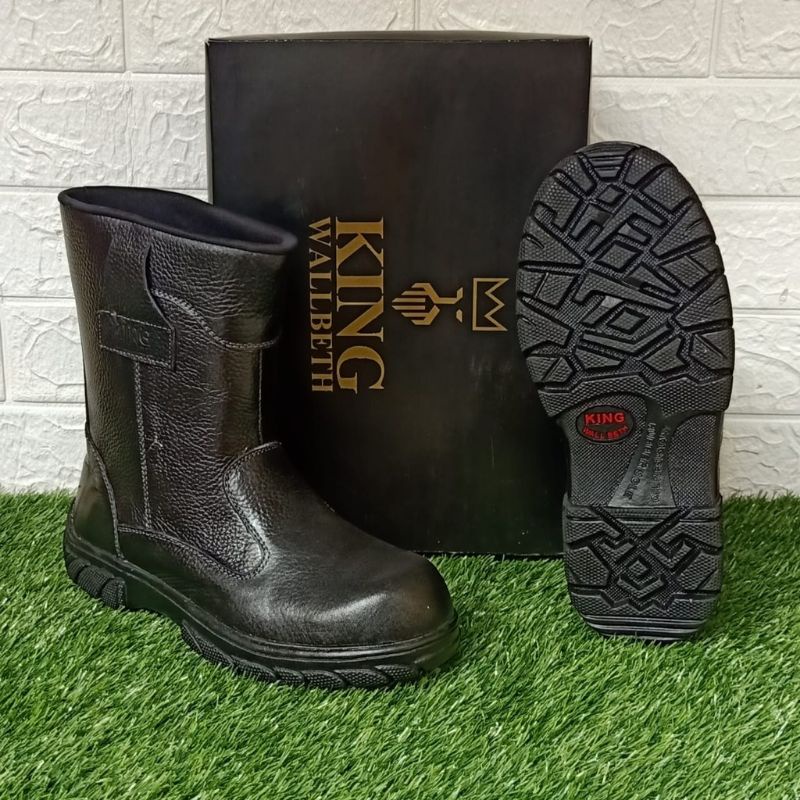 Sepatu safety KING WALLBETH KULIT ASLI UJUNG BESI ORIGINAL WALLBETH TERLARIS TERMURAH DAN TERBAIK