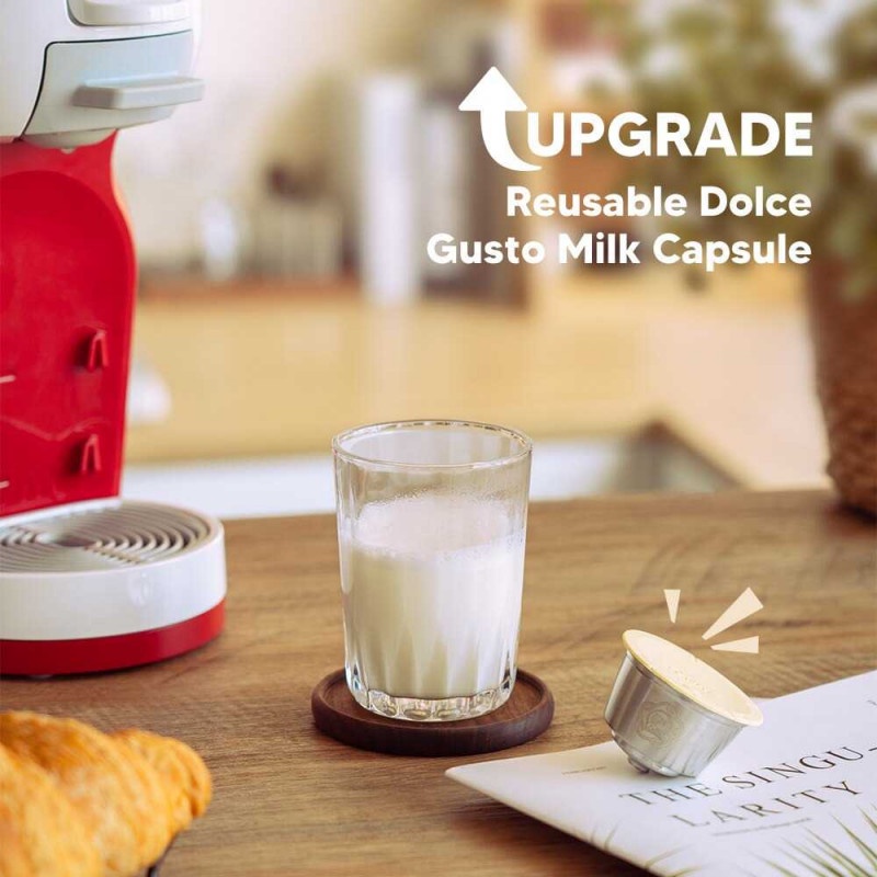 Refillable Milk Capsule for Nescafe Dolce Gusto - F458 Silver