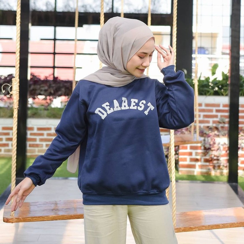 SWEATER OVERSIZE DEAREST - SWEATER WANITA CREWNECK OBLONG ANDGRSR