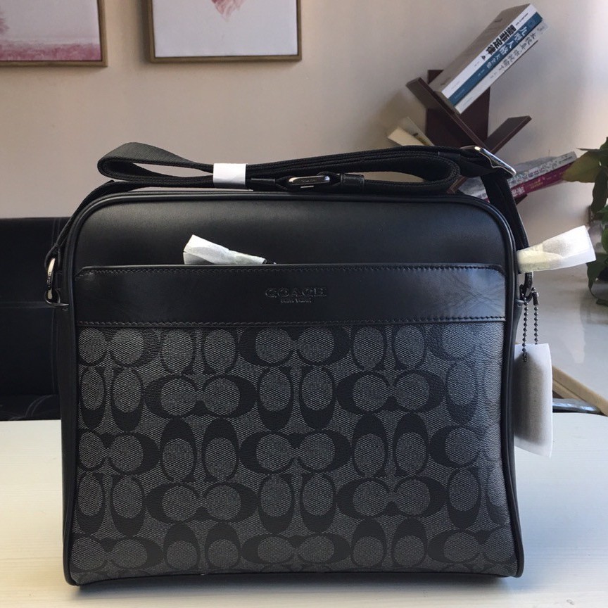 Asli baru coach 28456 Tas Pria Tas Messenger、kulit PVC、tas selempang cowok Kapasitas tinggi Tas pers