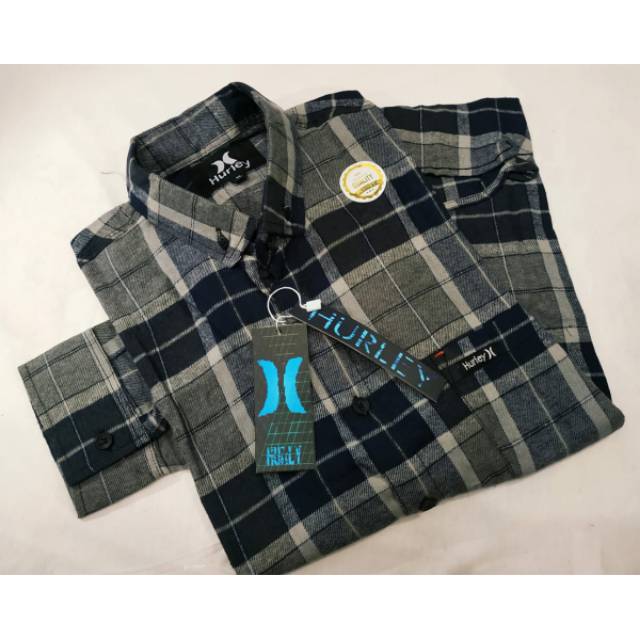 Kemeja flanel hurley slim fit