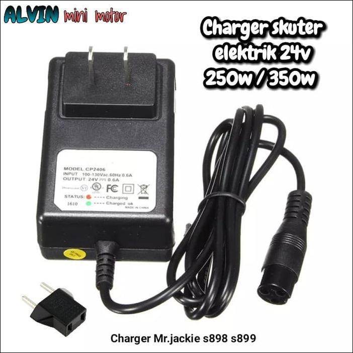 Charger 24V Mr.Jackie S899 S898 Skuter Elektrik Mr Jackie E-Scooter