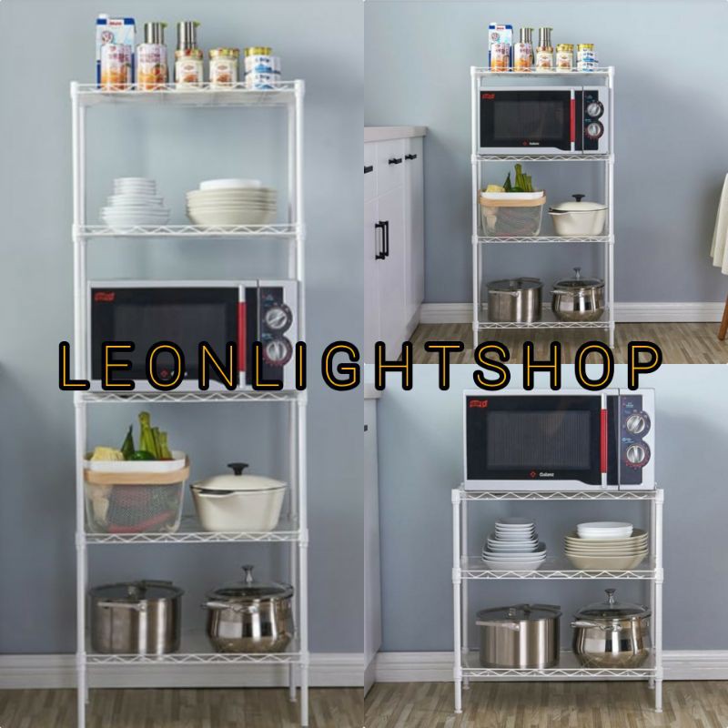 KRISBOW RAK BESI 3-5 TINGKAT PUTIH/ACE HOUSEHOLD WIRESHELVING 5 TIER/ACE RAK BESI DAPUR MICROWAVE