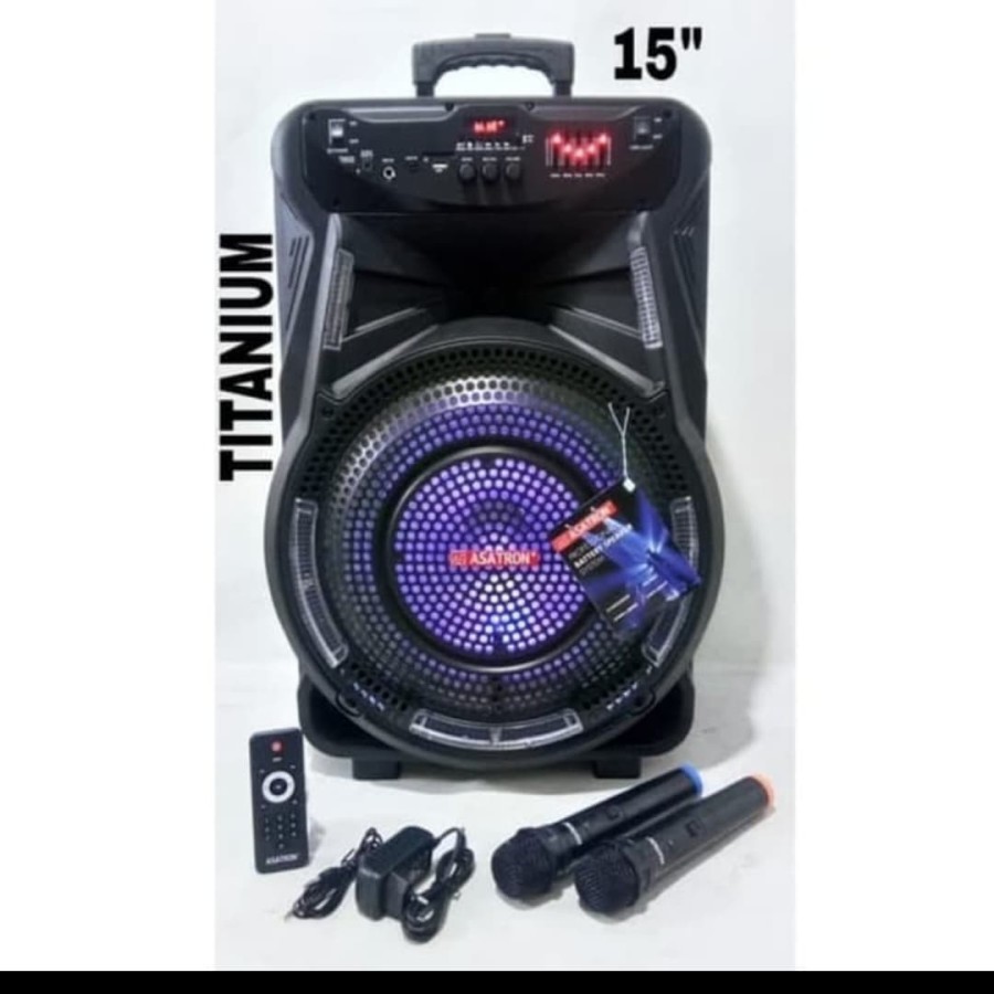 ASATRON Speaker Portable Meeting 15' Speaker Aktif 15 inch TITANIUM