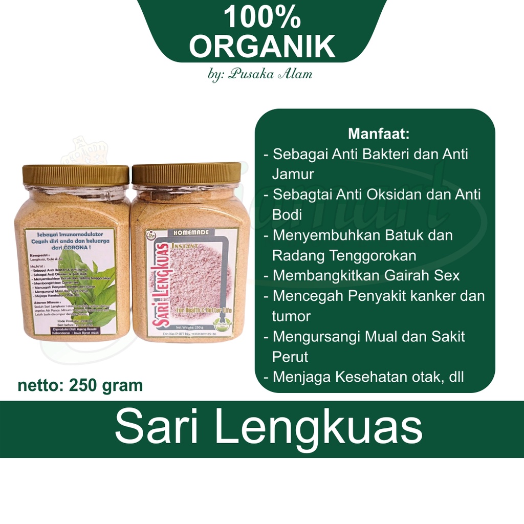 

Jajamart Bubuk Minuman Herbal Kesehatan Sari Lengkuas Instant Homemade 250 gram