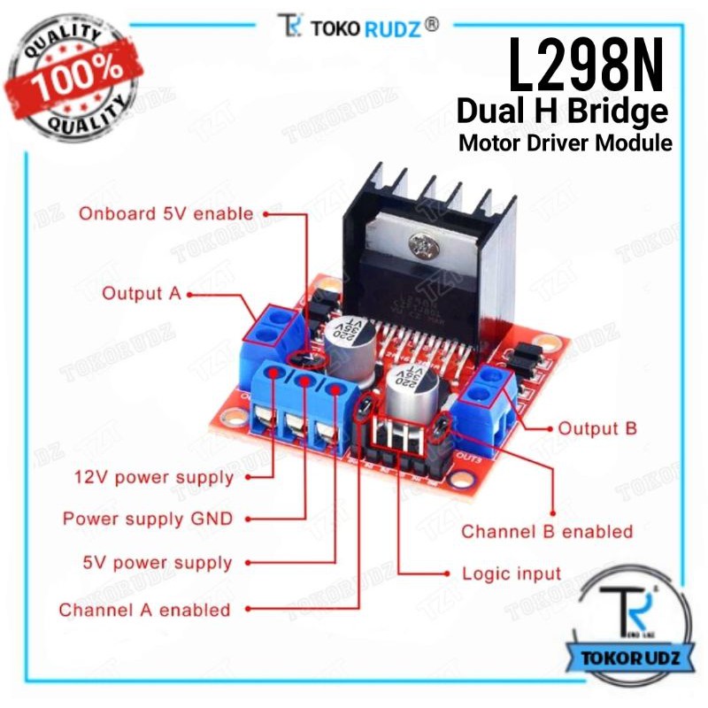 Modul IC L298N L298 Dual H Bridge Stepper Motor DC Driver Module