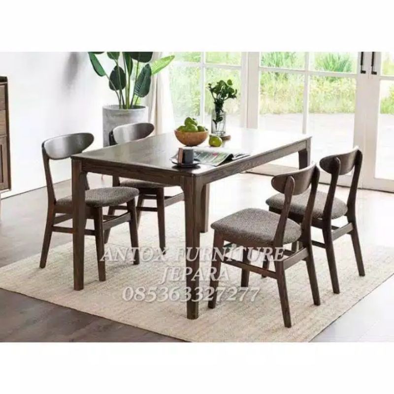 meja kursi makan kayu jati mebel Jepara