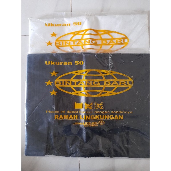 

kantong plastik ramah lingkungan/ kresek jumbo (isi20)/super tebal/uk 50 x 80
