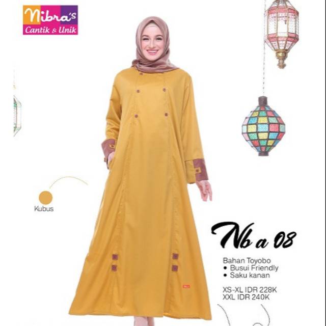 Gamis NIBRAS NB A 08 kubus dan navy / gamis syar'i/ gamis muslimah / gamis NIBRAS