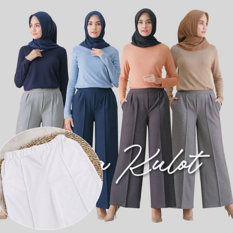 Celana Kulot Cubit Bahan Scuba Halus / Kulot Highwaist Scuba Adem / Kulot Scuba Premium