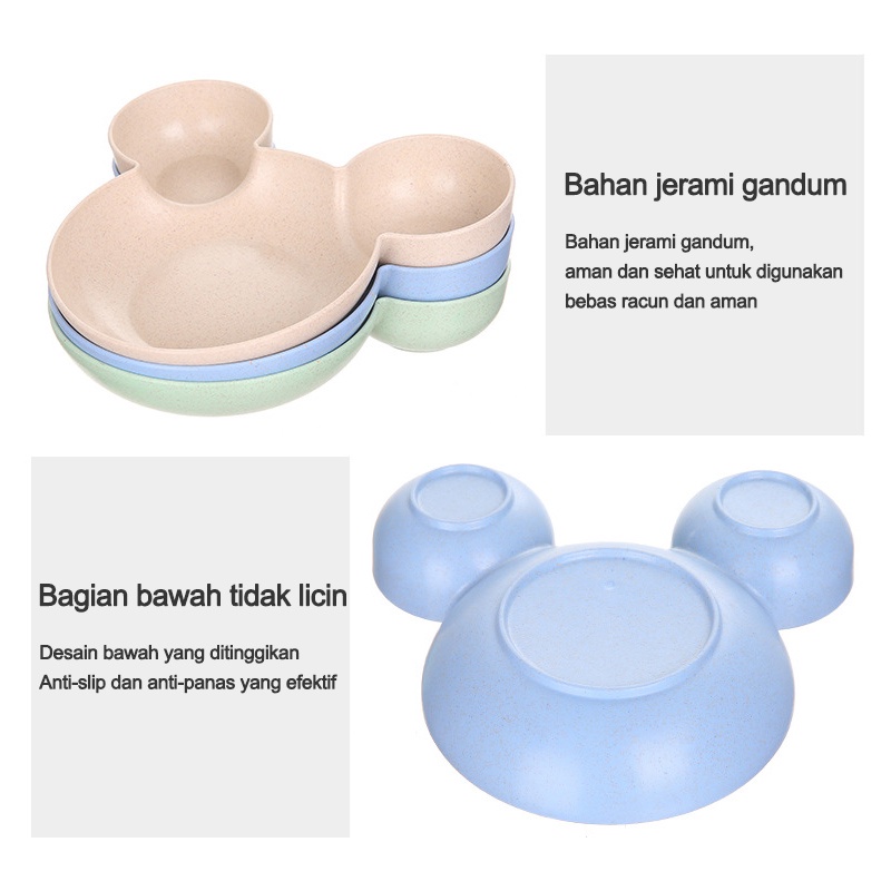 HIPPO LAND Mangkok Makan Anak Bentuk Karakter/Set peralatan makan / sendok garpu anak-anak 292