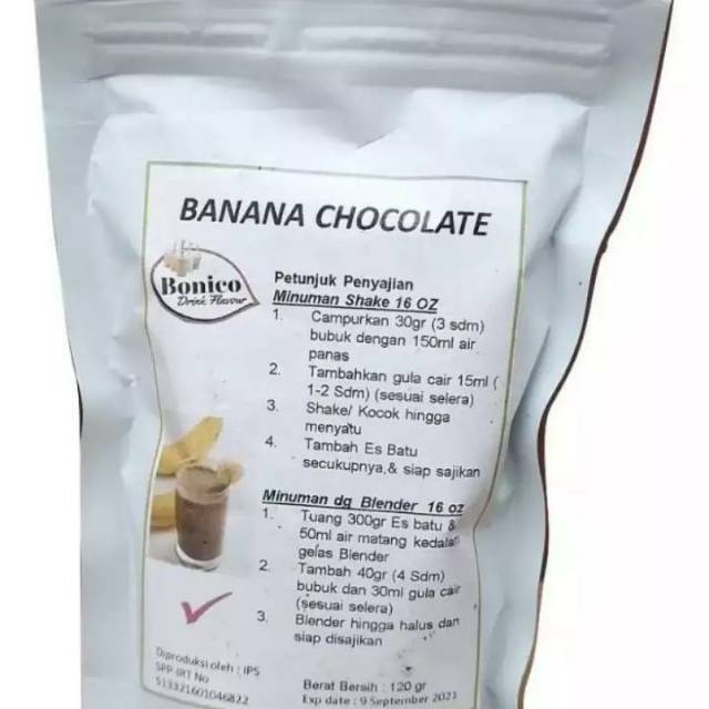 

Bonico BANANA CHOCOLATE 120gr bubuk minuman ice blend drink plavour powder