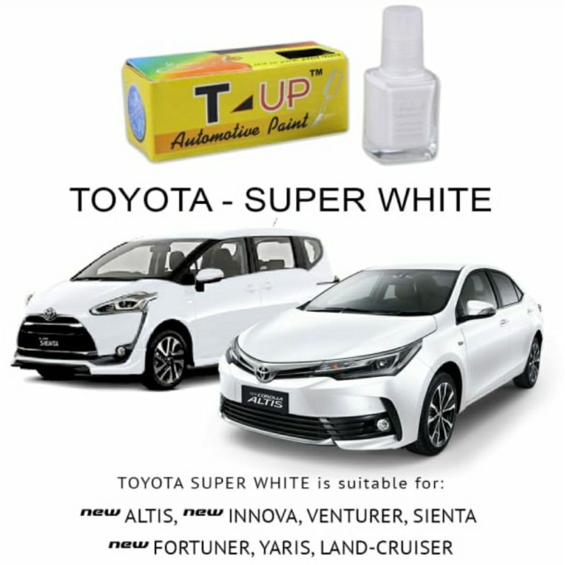 T-UP CAT OLES TOYOTA SUPER WHITE CONTOH CAT SUPER WHITE TOYOTA INNOVA FORTUNER YARIS SIENTA VENTURER