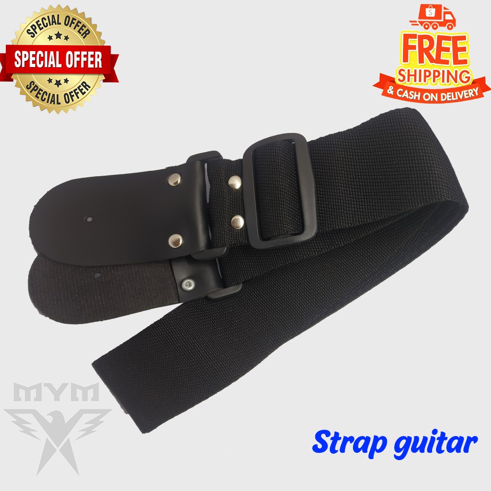 Strap Gitar Warna hitam polos