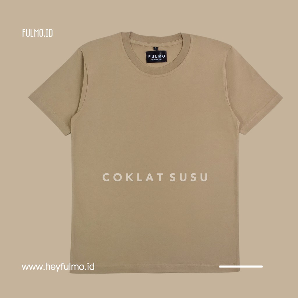 Kaos Polos Fulmo Regular Fit Coklat Susu