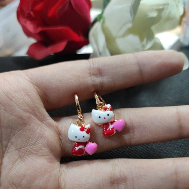Perhiasan Anak Perempuan /Anting / Giwang Anak Cewe /Anak Bayi Motif Buah Hello Kitty Strawbery