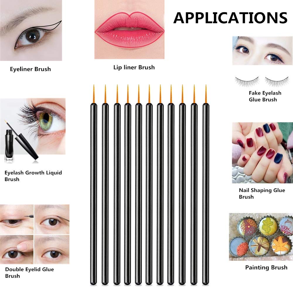 [Stock] Eyebrow Eyelash Extension Brush /Eyeliner Makeup Brushes With Covers / Beauty Makeup Tools Wand Applicator For Make Up, Nails