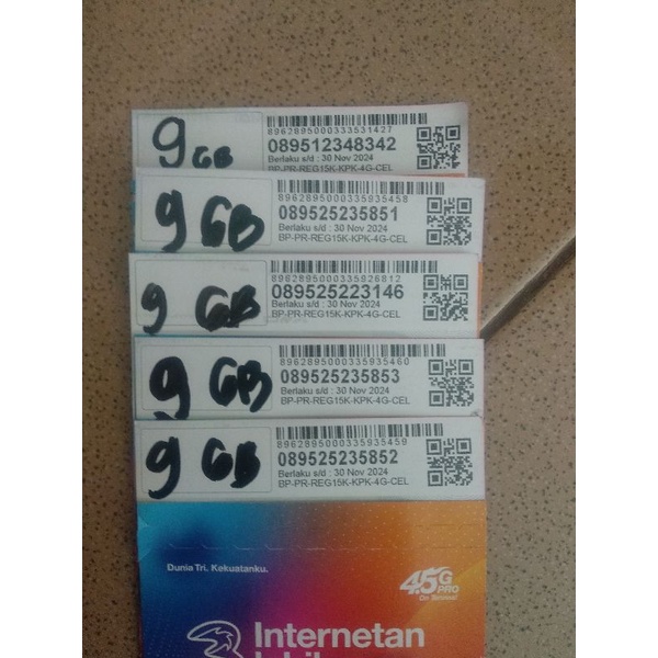 KARTU PERDANA TRI THREE 9GB BM3X SEGEL BRANCH PURWOKERTO