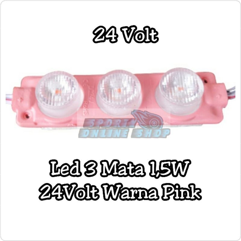 Lampu Led 3 Mata Besar 3W 24 Volt Untuk Mobil Doubel Aki
