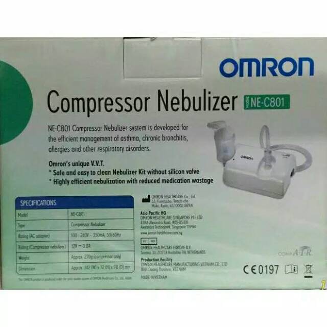 Nebulizer Omron NEC 801 Nebu NE-C801 NEC801 NE C801 Nebul Omron Murah Alat Inhalasi Uap Terapi Asma