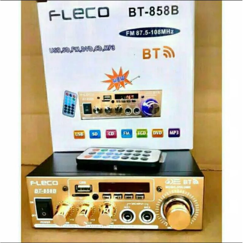 Power Amplifier Fleco BT858B Wireless Digital Amplifier Karaoke Bluetooth