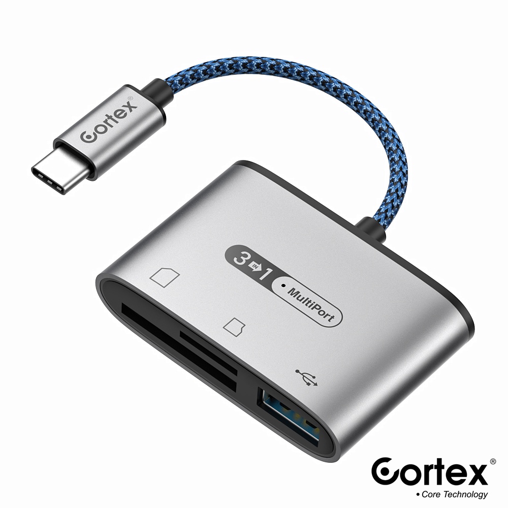 Cortex MH372 USB C/Type-C To USB 3.0 + SD/TF Card 3in1 Reader Adapter