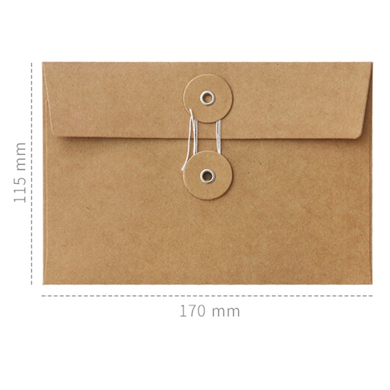 Retro Thread Buckle Thickened Kraft Envelope Creative Document File Storage Bag