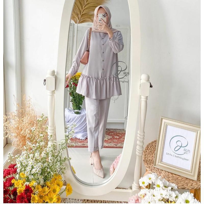 DEYASHA ONESET TUNIK / SETELAN TUNIK CELANA POLOS