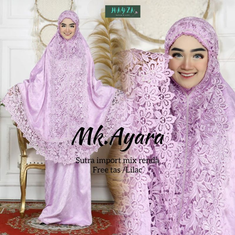 Mukena Dewasa AYARA/Bahan sutra import mix renda