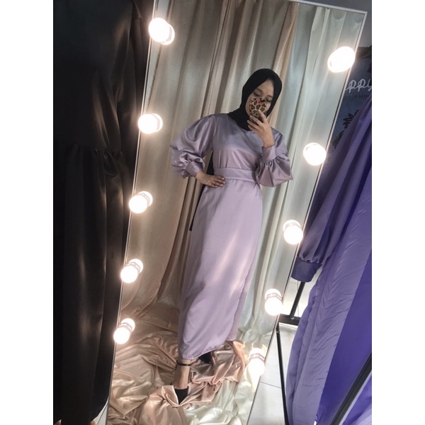 Dress lengan balon Rawnie dress Dress bridesmaid Gamis pesta Dress pesta Dress brokat tile Dress kon