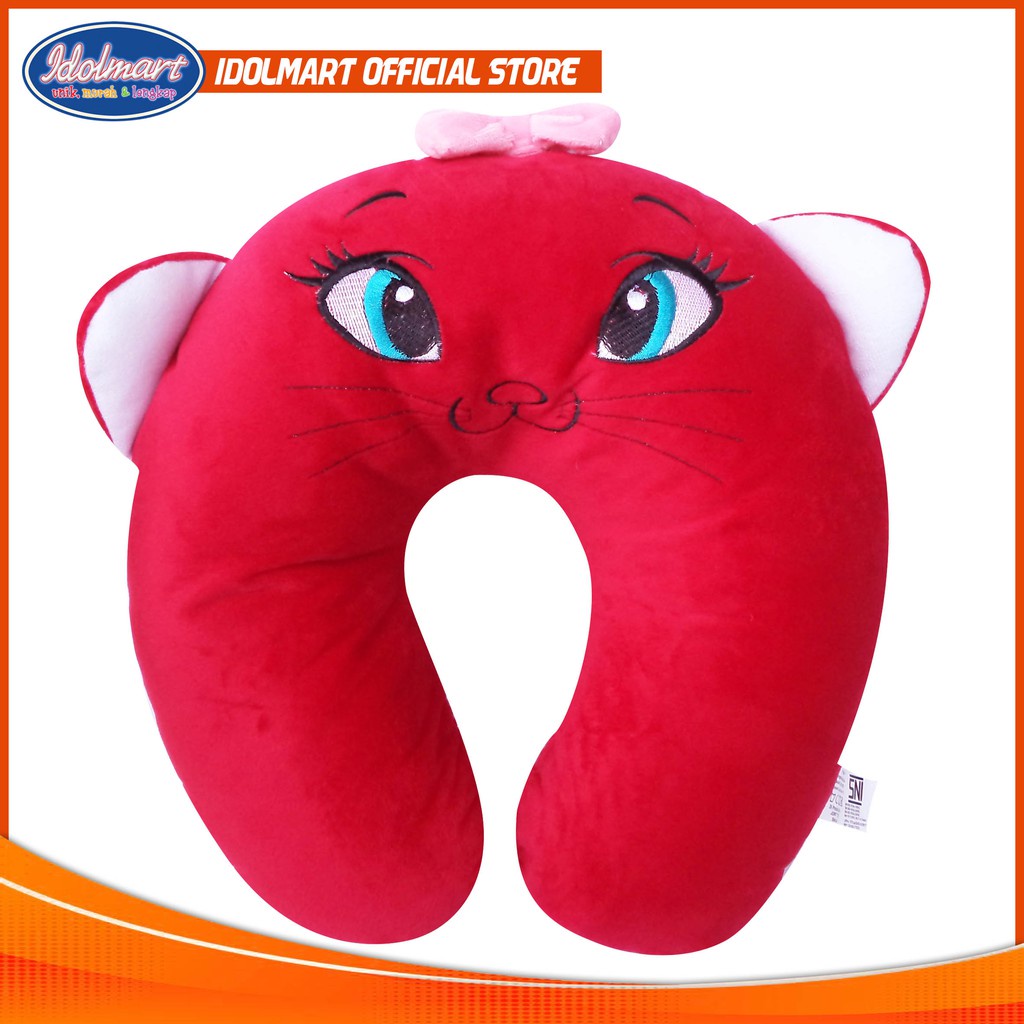 IDOLAKU Bantal Leher Kakrakter Binatang Animal Bear Bahan Yelpo Lembut Nyaman