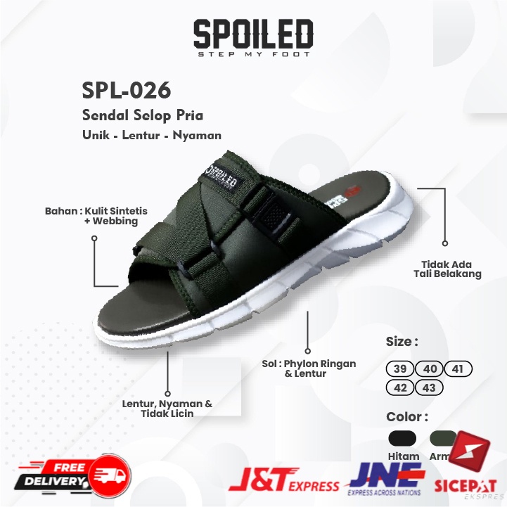 Sandal Kasual Pria Laki - Laki Sendal Kekinian Dewasa Casual Slop Selop Distro Ori Murah Original Ti