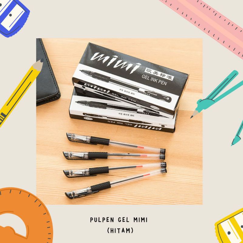 

Pen tinta Hitam mimi pulpen tinta bolpen gel alat tulis sekolah kantor murah