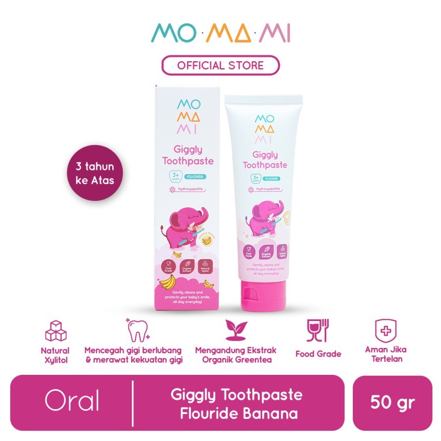 Momami Giggly Toothpaste Flouride 50gr - Pasta Gigi / Odol Anak