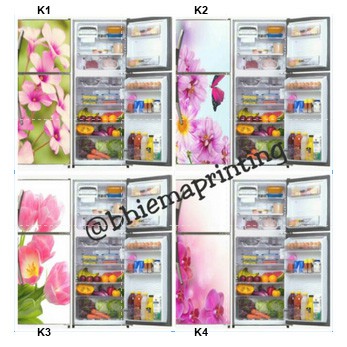 Stiker kulkas motif bunga