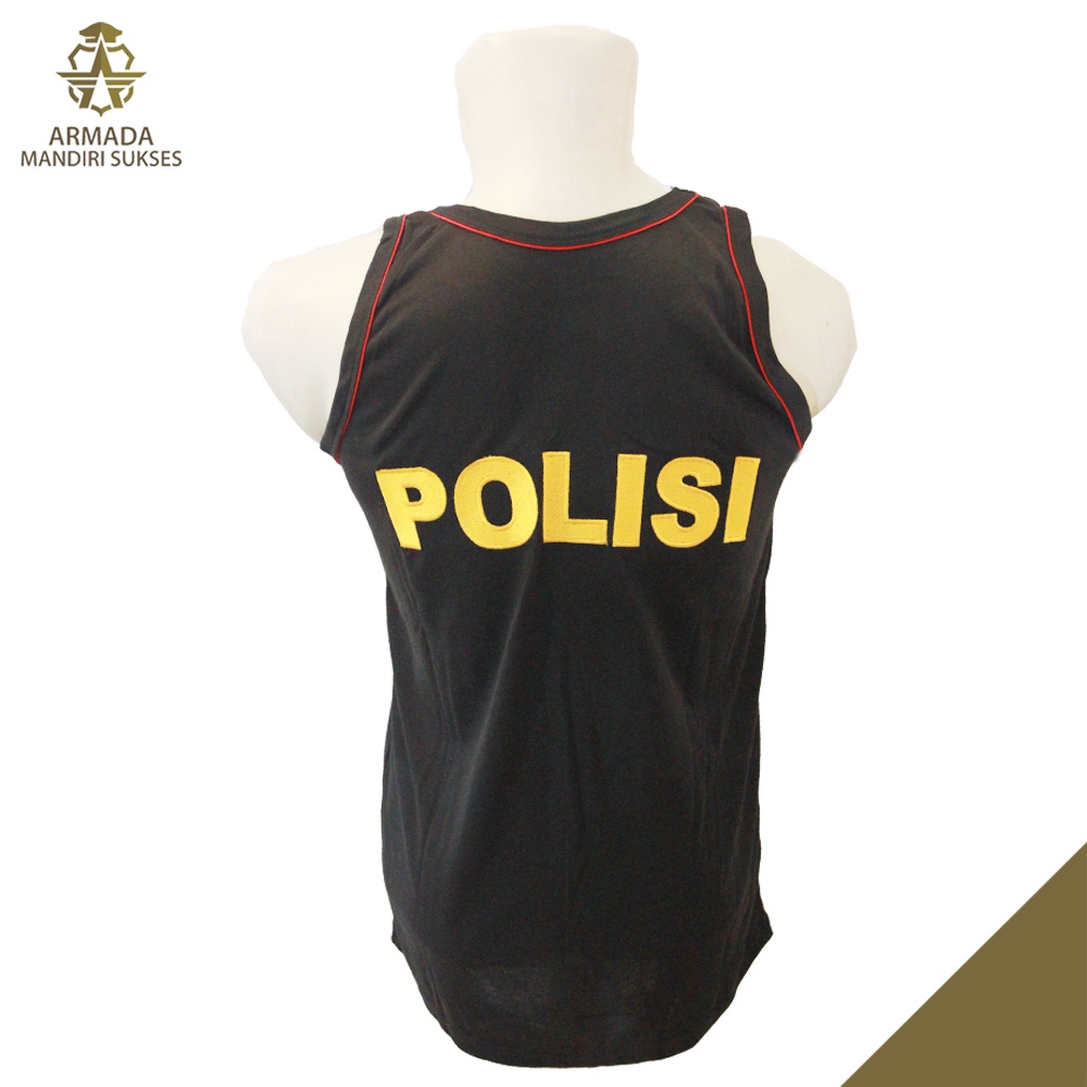 Kaos Singlet Polisi Logo Hitam - Kaos Dalam Polisi