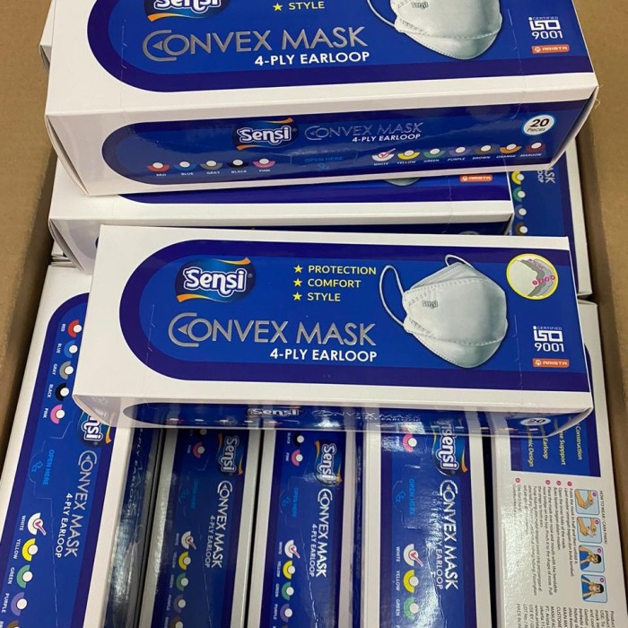 MASKER SENSI CONVEX MASK 4PLY 4D KF94 EARLOOP ISI 20 PCS