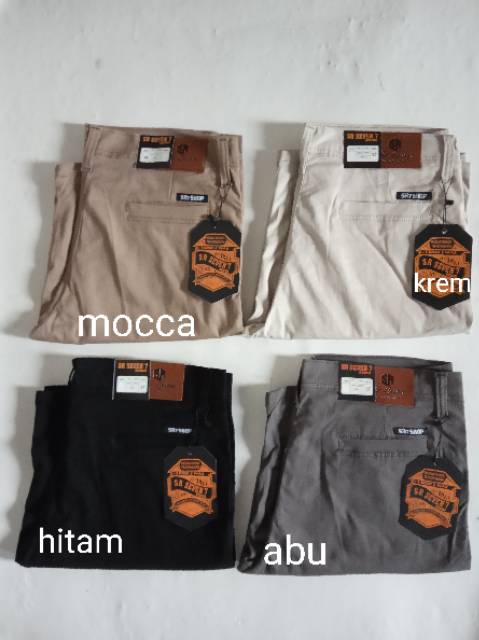 Celana chino pendek pria bahan streath  melar original Jumbo Big size katun polos slim fit 27-44