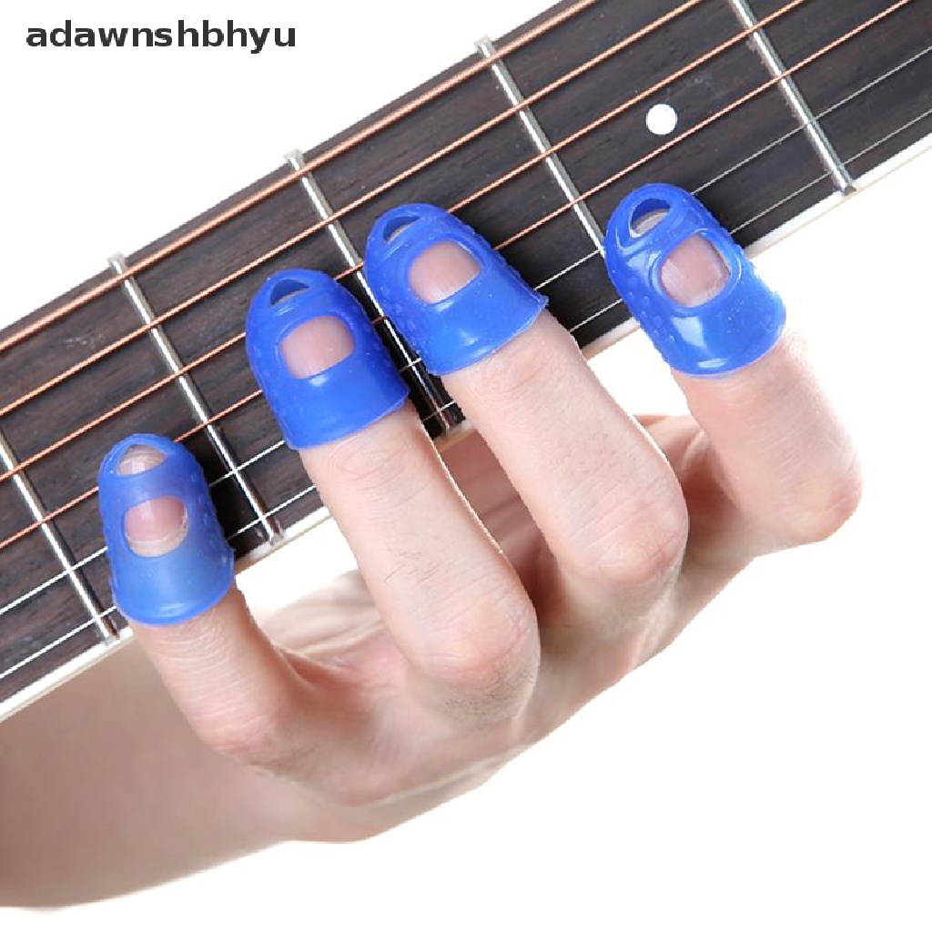 Adawnshbhyu 4X Pelindung Jari Gitar fingertip picks silicone guard plectrum bass ukulele