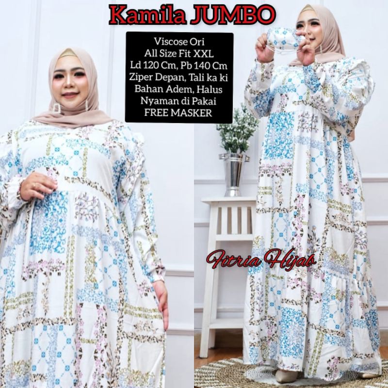 STOK GAMIS JUMBO KAMILA LD 120 KATUN RAYON VISCOSE