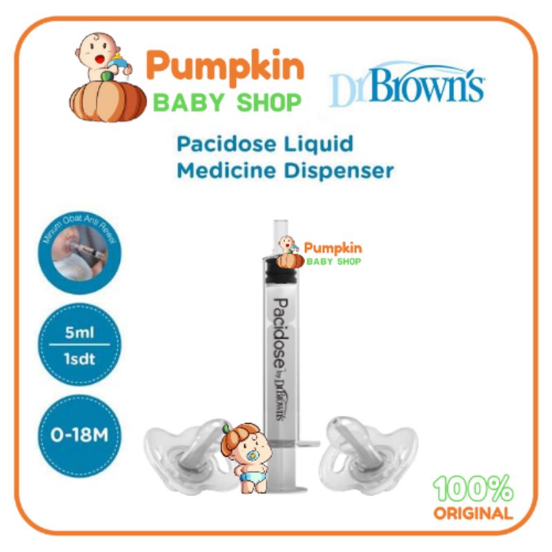 Dr Browns Pacidose Liquid Medicine Dispenser, Combo Pack - Stage 1 &amp; Stage 2 Pacifier / Pipet Obat