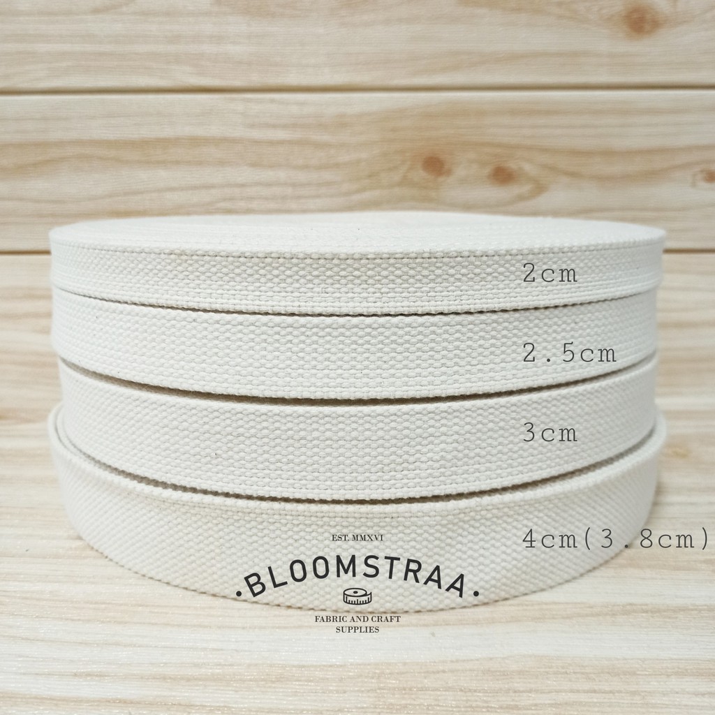 1 Meter Webbing Cotton Soft 20 mm 2 cm webbing katun empuk 20mm 2cm