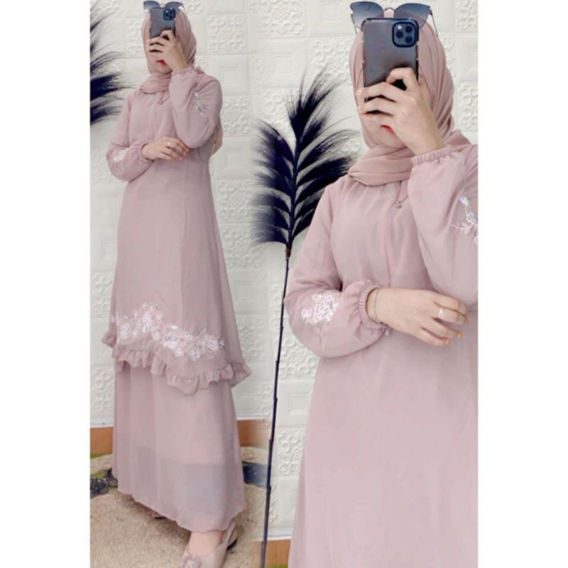 gamis melayu bordir terbaru